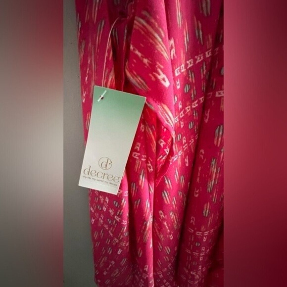 Decree Pink Sleeveless Babydoll Halter Tank Size XL - Picture 8 of 9